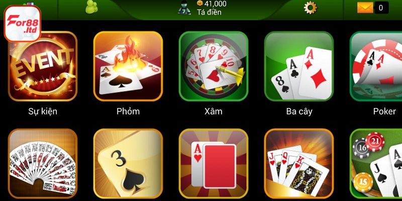 Giới thiệu điểm mạnh của sảnh game bài FOR88